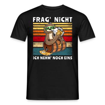 Bier Trinken Faultier Trinksprüche - Männer T-Shirt - Schwarz - Vorne - AI Model Male 178 light (178cm)