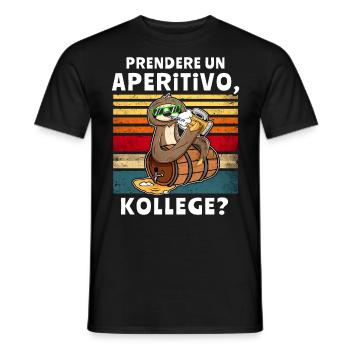 Bier Trinken Faultier Trinksprüche - Männer T-Shirt - Schwarz - Vorne - AI Model Male 178 light (178cm)