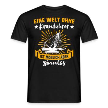 Kranführer Kran Kranfahrer Kranhaken - Männer T-Shirt - Schwarz - Vorne - AI Model Male 178 light (178cm)