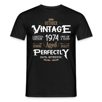 Octobre 1974 naissance Legends Birthday - T-shirt homme - noir - Devant - AI Model Male 178 light (178cm)