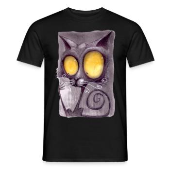 Serial Cat 05 - Men's T-Shirt - black - Front - AI Model Male 178 light (178cm)