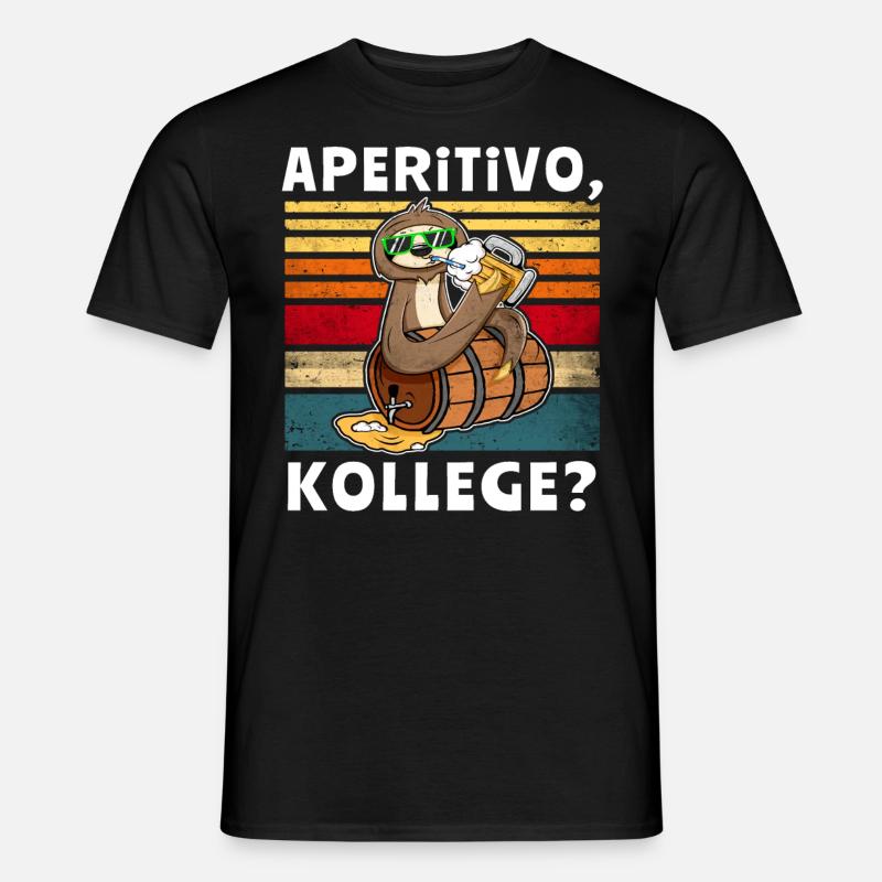 Bier Faultier Trinksprüche - Männer T-Shirt - Schwarz