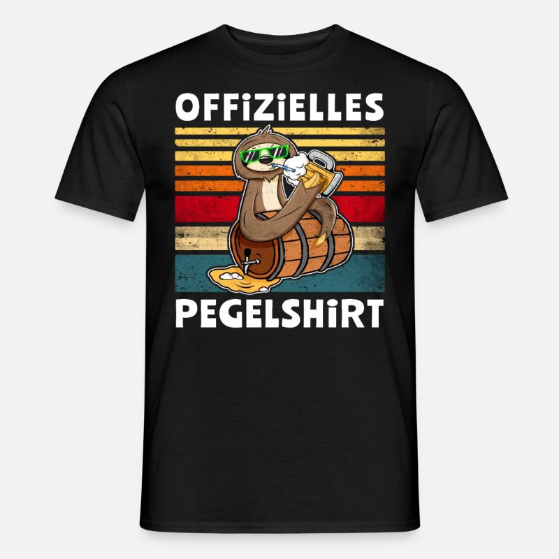 Bier Faultier Trinksprüche - Männer T-Shirt - Schwarz