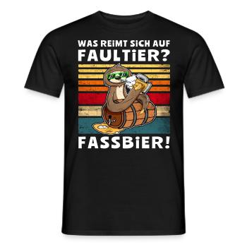 Bier Faultier Trinksprüche - Männer T-Shirt - Schwarz - Vorne - AI Model Male 178 light (178cm)