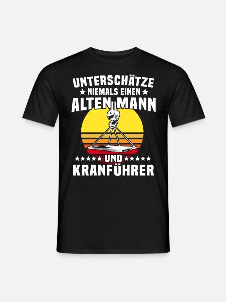 Kranführer Kranfahrer Kran - Männer T-Shirt - Schwarz