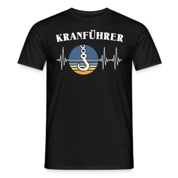Kranführer EKG Kranfahrer Herzlinie - Männer T-Shirt - Schwarz - Vorne - AI Model Male 178 light (178cm)