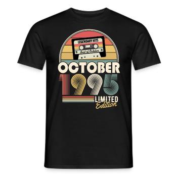 Oktober 1995 Jahrgang Geburtstag Geschenk - Männer T-Shirt - Schwarz - Vorne - AI Model Male 178 light (178cm)
