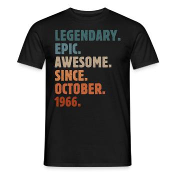 1966 October Vintage Birthday Gift - Men's T-Shirt - black - Front - AI Model Male 178 light (178cm)
