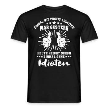 Profis Arbeiten Handwerker - Männer T-Shirt - Schwarz - Vorne - AI Model Male 178 light (178cm)