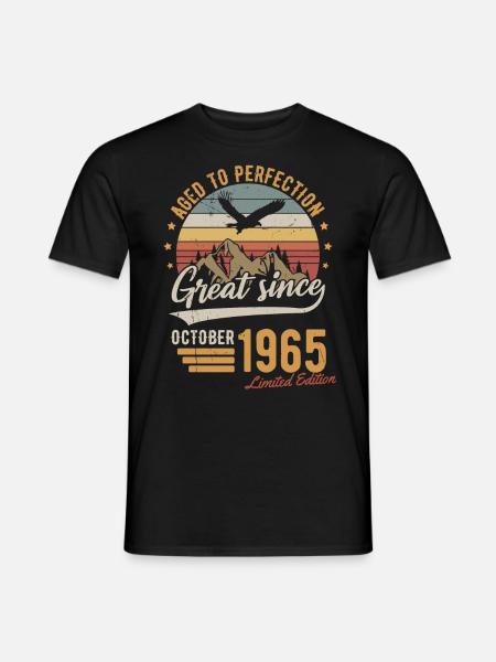 Oktober 1965 Limited Edition Geburtstag Geschenk - Männer T-Shirt - Schwarz