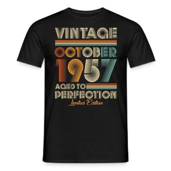 Vintage Aged To Perfection October 1957 - Men's T-Shirt - black - Front - AI Model Male 178 light (178cm)