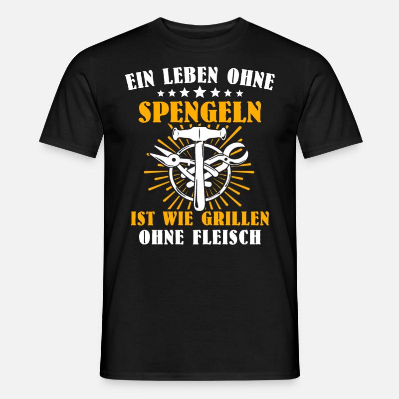 Spengler Grillen Bauspengler - Männer T-Shirt - Schwarz