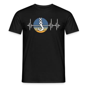 Opérateur de grue ECG Conducteur de grue Heartline - T-shirt homme - noir - Devant - AI Model Male 178 light (178cm)