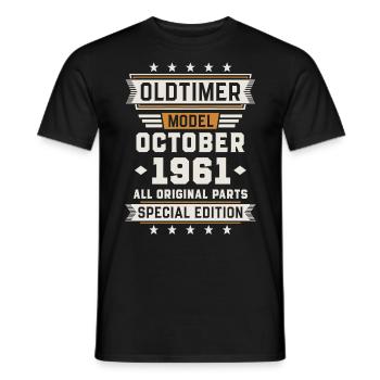 Oldtimer October 1961 Birthday Gift - Men's T-Shirt - black - Front - AI Model Male 178 light (178cm)