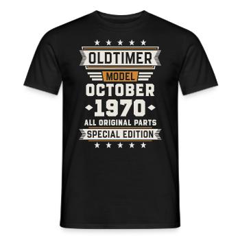 Oldtimer Oktober 1970 Geburtstag Geschenk - Männer T-Shirt - Schwarz - Vorne - AI Model Male 178 light (178cm)