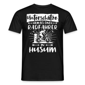 Husum Fahrradfahrer Husumer Radfahrer - Männer T-Shirt - Schwarz - Vorne - AI Model Male 178 light (178cm)