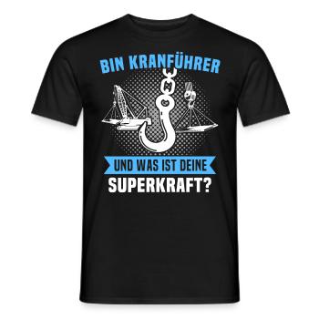 Kranführer Superkraft Kran Kranfahrer - Männer T-Shirt - Schwarz - Vorne - AI Model Male 178 light (178cm)