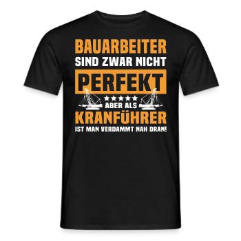 Kranführer Bauarbeiter Kran Kranfahrer - Männer T-Shirt - Schwarz - Vorne - AI Model Male 178 light (178cm)