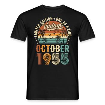 Limited Edition Oktober 1955 Geburtstag Geschenk - Männer T-Shirt - Schwarz - Vorne - AI Model Male 178 light (178cm)