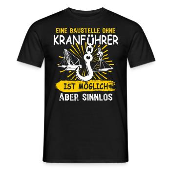 Kranführer Raupenkran Kranfahrer - Männer T-Shirt - Schwarz - Vorne - AI Model Male 178 light (178cm)