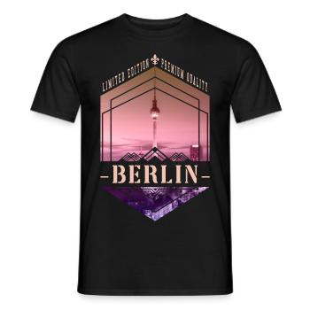 Berlin Deutschland Stadt Skyline Heimat Liebe - Männer T-Shirt - Schwarz - Vorne - AI Model Male 178 light (178cm)