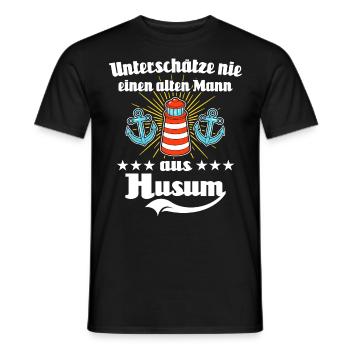 Husum Männer Husumer Mann - Männer T-Shirt - Schwarz - Vorne - AI Model Male 178 light (178cm)