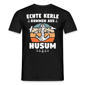 Husum Männer Husumer Mann - Männer T-Shirt - Schwarz - Vorne - AI Model Male 178 light (178cm)