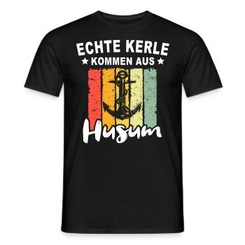 Husum Männer Husumer Mann - Männer T-Shirt - Schwarz - Vorne - AI Model Male 178 light (178cm)
