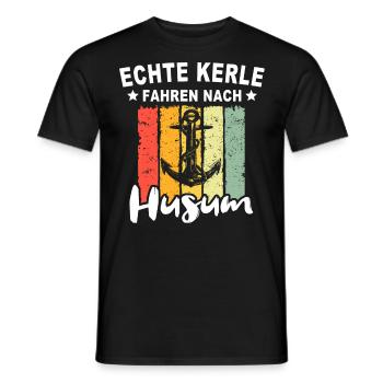 Husum Männer Husumer Mann - Männer T-Shirt - Schwarz - Vorne - AI Model Male 178 light (178cm)