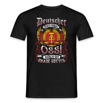 Ossi Gift East Germany NVA Germania East - Men's T-Shirt - black - Front - AI Model Male 178 light (178cm)