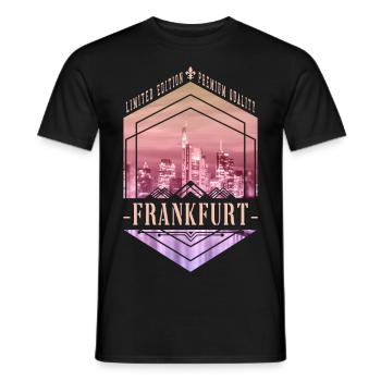 Frankfurt Germany City Skyline Home Love - Men's T-Shirt - black - Front - AI Model Male 178 light (178cm)