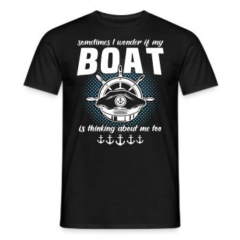 Captain Boat Captain - Men's T-Shirt - black - Front - AI Model Male 178 light (178cm)
