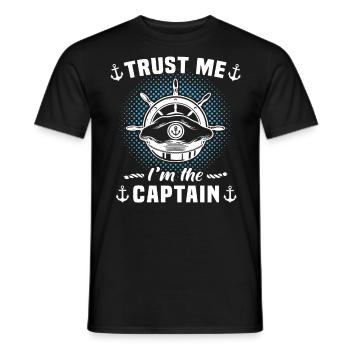 Captain Boat Captain - Men's T-Shirt - black - Front - AI Model Male 178 light (178cm)