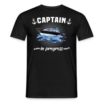 Captain Boat Captain - Men's T-Shirt - black - Front - AI Model Male 178 light (178cm)