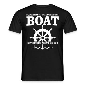 Kapitän Captain Bootsbesitzer Boot - Männer T-Shirt - Schwarz - Vorne - AI Model Male 178 light (178cm)