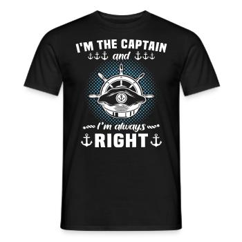 Captain Always Right Kapitän - Men's T-Shirt - black - Front - AI Model Male 178 light (178cm)