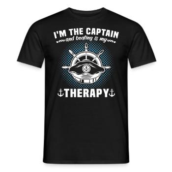 Captain Boat Owner Boating - Men's T-Shirt - black - Front - AI Model Male 178 light (178cm)