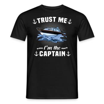 Captain Boat Owner Boating - Men's T-Shirt - black - Front - AI Model Male 178 light (178cm)