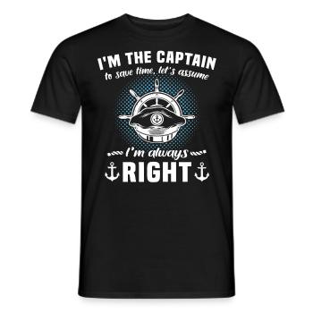 Kapitän Hat Immer Recht Captain - Männer T-Shirt - Schwarz - Vorne - AI Model Male 178 light (178cm)