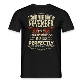 Legends Were Born In November 1957 Birthday - Männer T-Shirt - Schwarz - Vorne - AI Model Male 178 light (178cm)