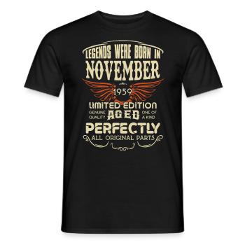 Legends Were Born In November 1959 Birthday - Männer T-Shirt - Schwarz - Vorne - AI Model Male 178 light (178cm)