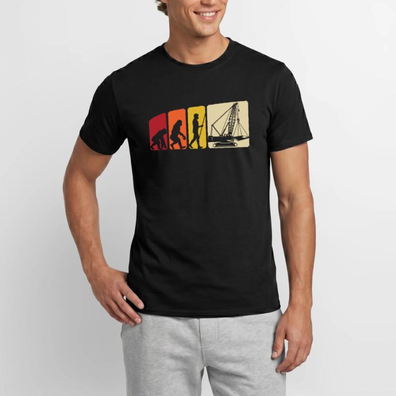 Kranführer Evolution Kranfahrer Männer T-Shirt