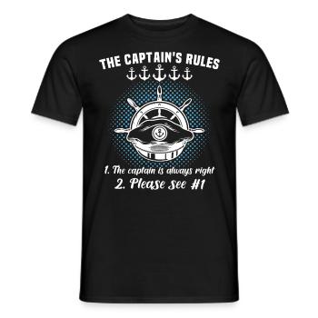 Captain My Boat My Rules Kapitän - Men's T-Shirt - black - Front - AI Model Male 178 light (178cm)
