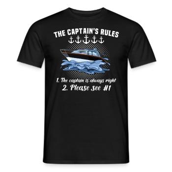 Captain My Boat My Rules Kapitän - Men's T-Shirt - black - Front - AI Model Male 178 light (178cm)