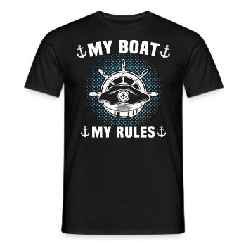 Captain My Boat My Rules Kapitän - Men's T-Shirt - black - Front - AI Model Male 178 light (178cm)