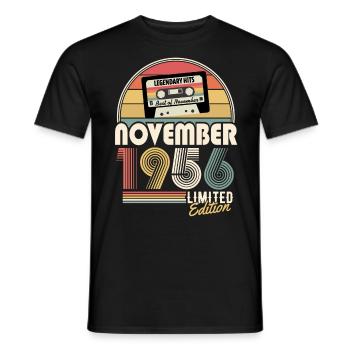 November 1956 Jahrgang Geburtstag Geschenk - Männer T-Shirt - Schwarz - Vorne - AI Model Male 178 light (178cm)