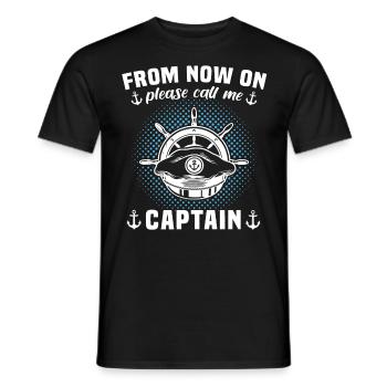 Kapitän Call Me Captain - Men's T-Shirt - black - Front - AI Model Male 178 light (178cm)