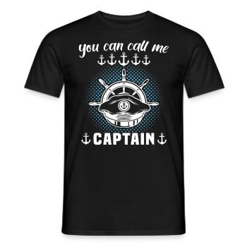 Kapitän Call Me Captain - Men's T-Shirt - black - Front - AI Model Male 178 light (178cm)