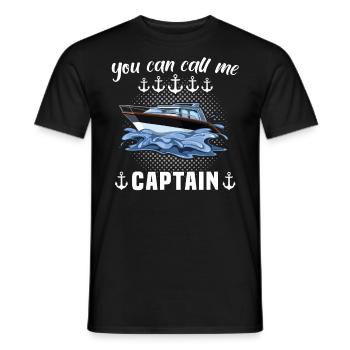 Kapitän Call Me Captain - Men's T-Shirt - black - Front - AI Model Male 178 light (178cm)