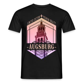 Augsburg Deutschland Stadt Skyline Heimat Liebe - Männer T-Shirt - Schwarz - Vorne - AI Model Male 178 light (178cm)